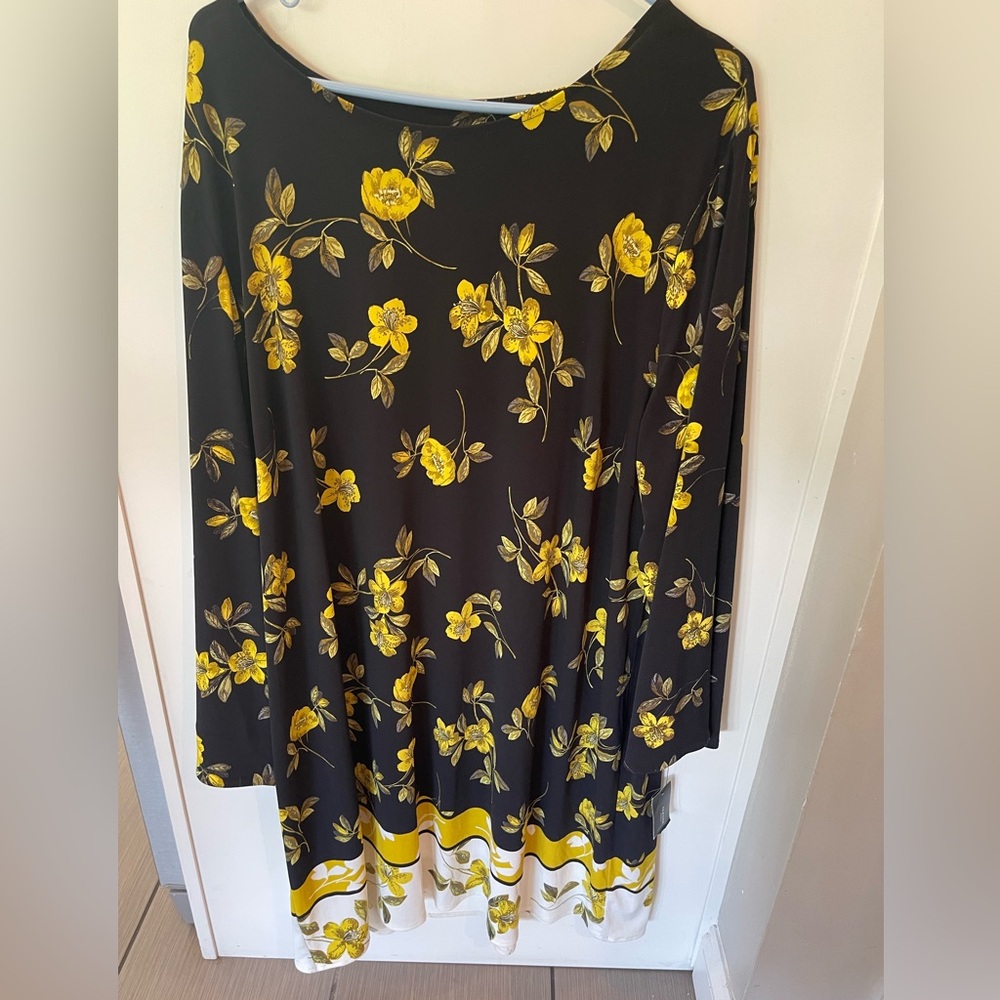 Alfani Black and Yellow Floral Dress